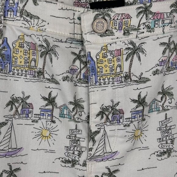 Talbots Jegging Crop Tropical Printed Beach Denim Ankle Pants Size 16P - Picture 3 of 10